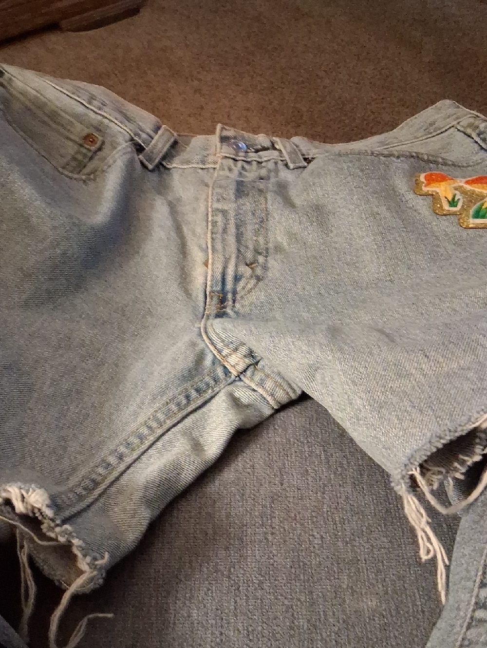 Levi's Light Blue Denim Jeans with Leather Patch Vintage 1960s 1980s